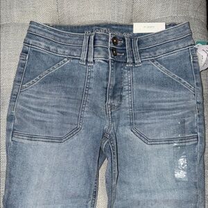 Maurices Light Blue High-Rise Double Button Jeans